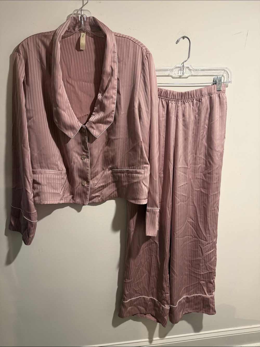 Nap Pink Striped Satiny Pajamas Size Medium